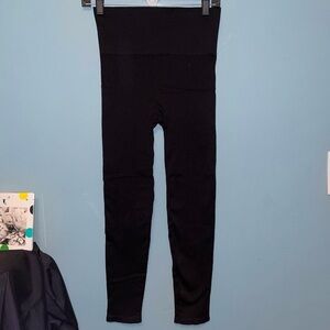 Spanx Ribbed Look At Me Leggings Black Tights Size Large